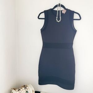 TOPSHOP DRESS UP Black bodycon mesh inset sz.6 EUC